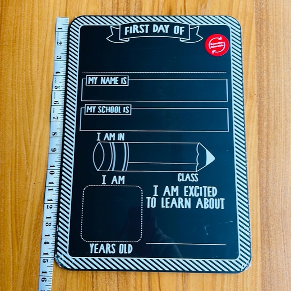 First & Last Day of School Double Sided Chalk Board 15.7” x 11” Back to School - Picture 2 of 3